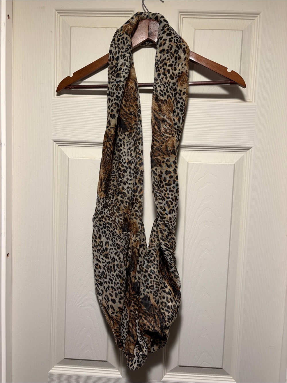 Animal Print Infinity Scarf - Brown & Black